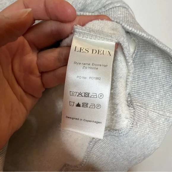 Les Deux Encore Half Zip Hoodie in grey size small - Picture 7 of 9